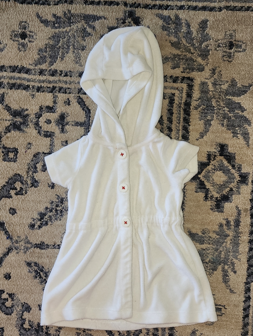 Carter's White Hooded Kids Swim Coverup